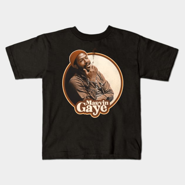 Marvin Gaye 70s Style Sepia Colorway Kids T-Shirt by darklordpug